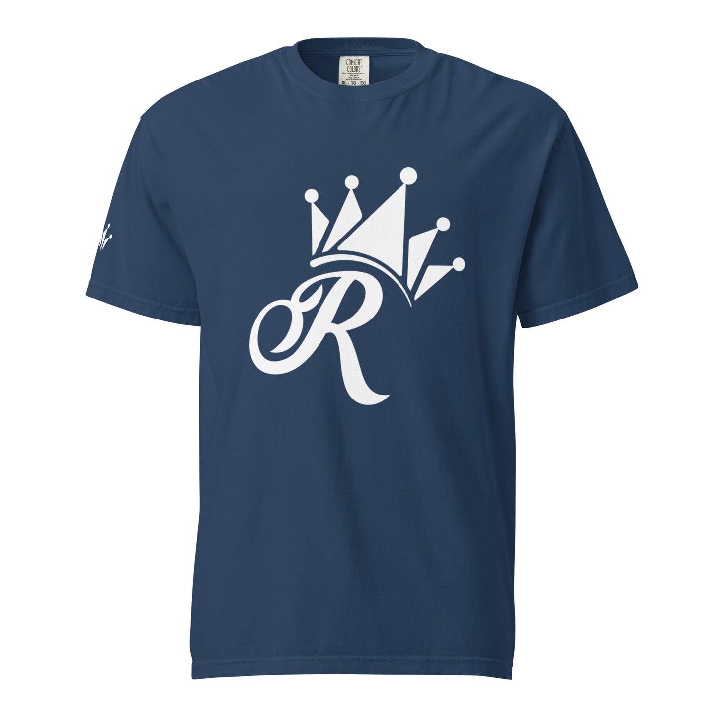 Royal-tz Men's "R" design heavyweight t-shirt Navy Blue