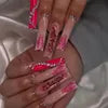 Wholesale 24 Pcs Medium Length Ballerina Art Acrylic Press on Nails Artificial Fingernails Customize Candy False Nails 2788