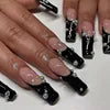 Wholesale 24 Pcs Medium Length Ballerina Art Acrylic Press on Nails Artificial Fingernails Customize Candy False Nails 2788
