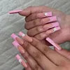 Wholesale 24 Pcs Medium Length Ballerina Art Acrylic Press on Nails Artificial Fingernails Customize Candy False Nails 2788