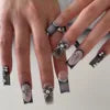 Wholesale 24 Pcs Medium Length Ballerina Art Acrylic Press on Nails Artificial Fingernails Customize Candy False Nails 2788