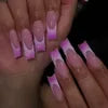 Wholesale 24 Pcs Medium Length Ballerina Art Acrylic Press on Nails Artificial Fingernails Customize Candy False Nails 2788