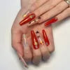 Wholesale 24 Pcs Medium Length Ballerina Art Acrylic Press on Nails Artificial Fingernails Customize Candy False Nails 2788