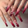 Wholesale 24 Pcs Medium Length Ballerina Art Acrylic Press on Nails Artificial Fingernails Customize Candy False Nails 2788