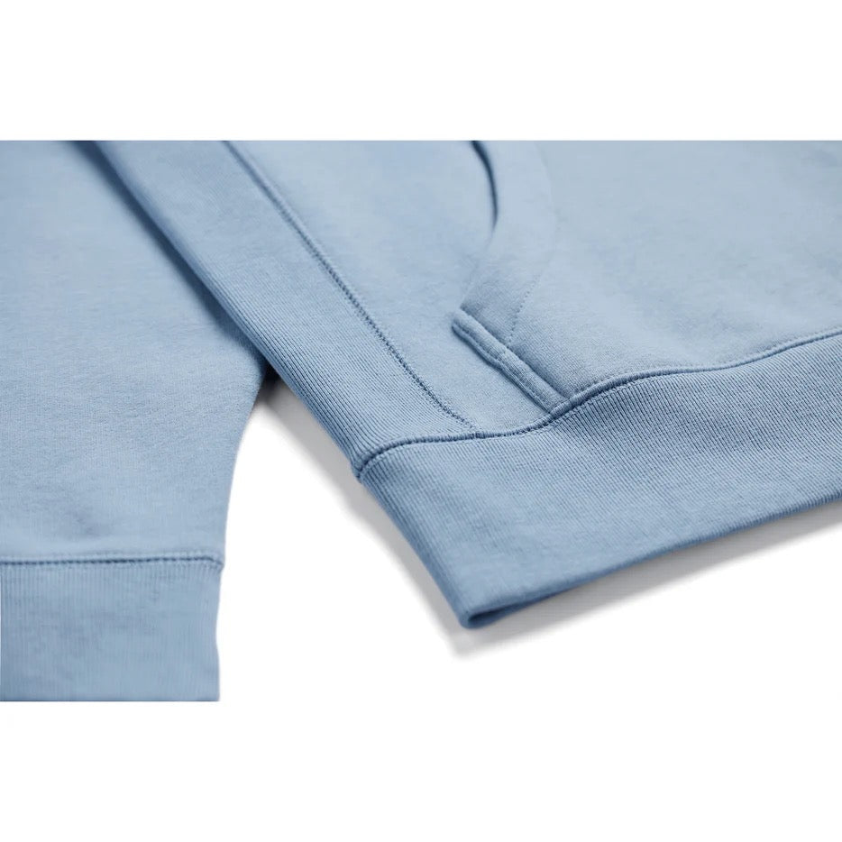 Royal-tz Cloudy Blue Organic Cotton Hooded Sweatshirt