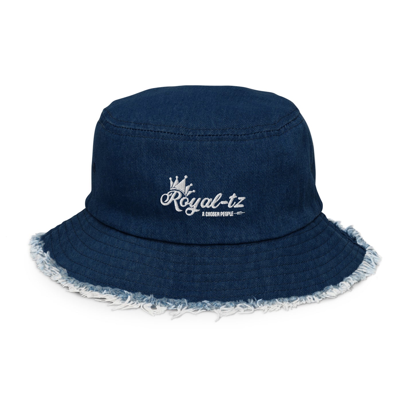 Royasl-tz Distressed denim bucket hat