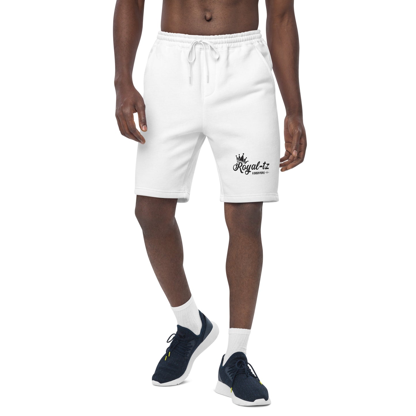 Royl-tz Men's fleece shorts- White