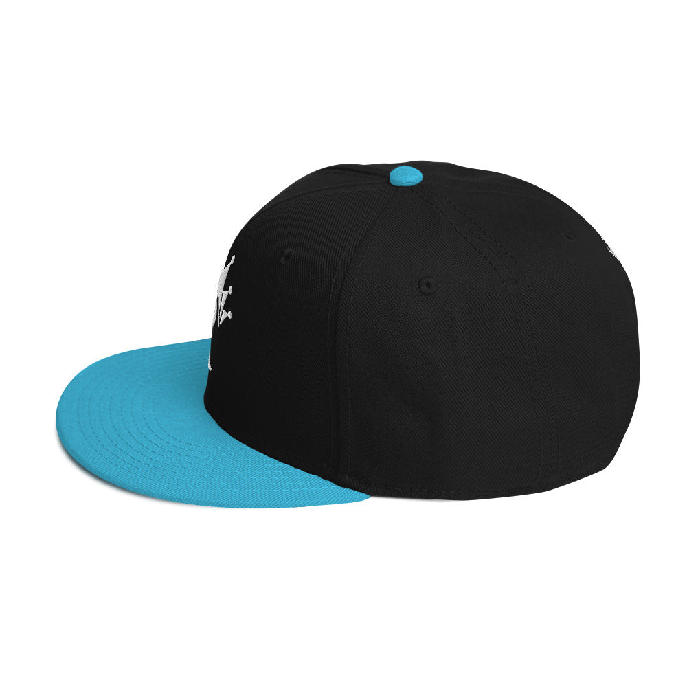 Sky Blue and Black Signature "R" Crowned Snapback Hat