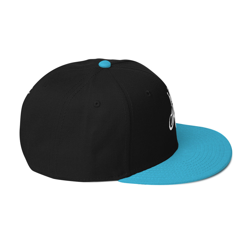 Sky Blue and Black Signature "R" Crowned Snapback Hat